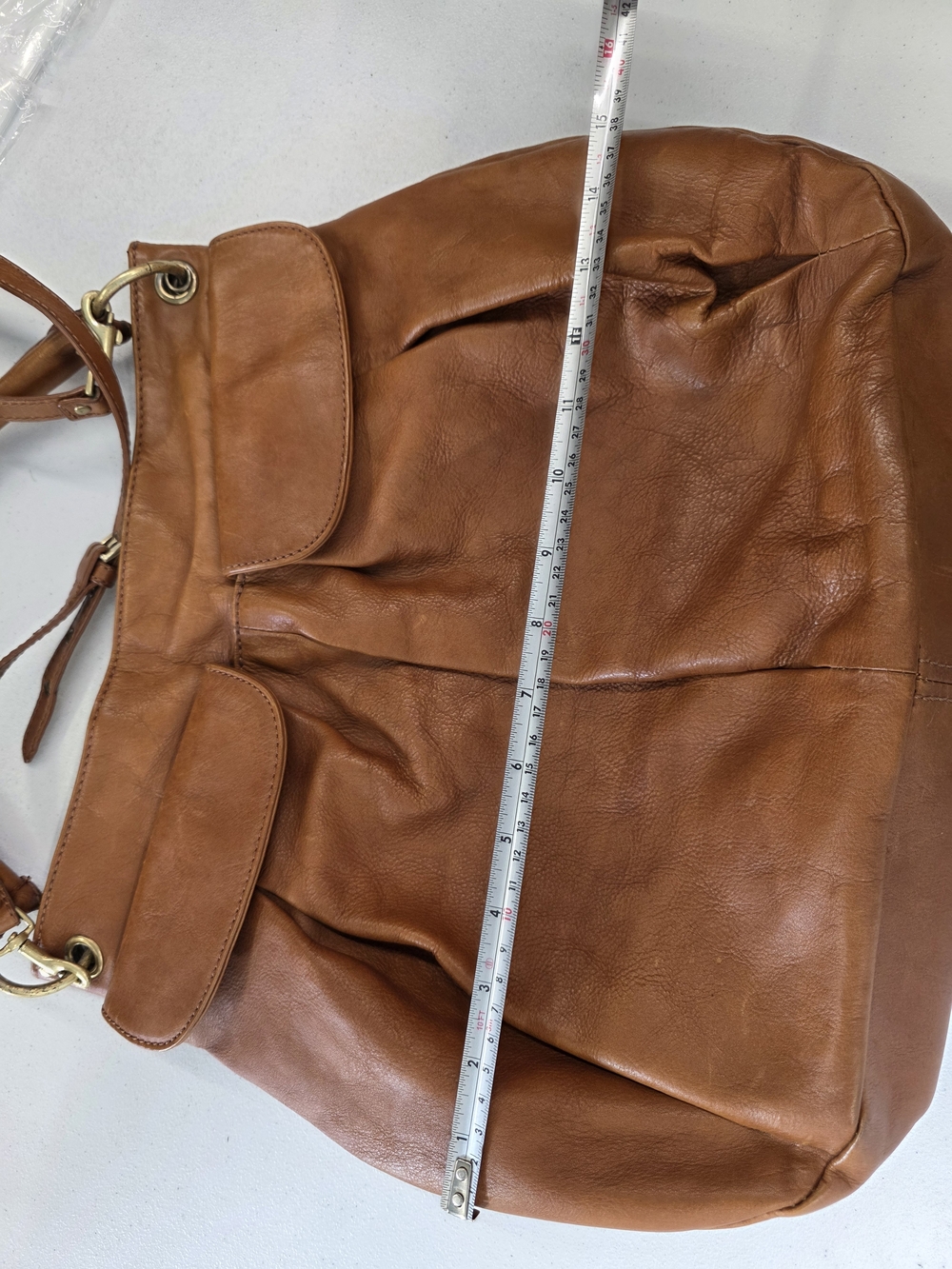 Tommy Hilfiger Cognac Brown Leather Hobo Bag - Picture 3 of 11